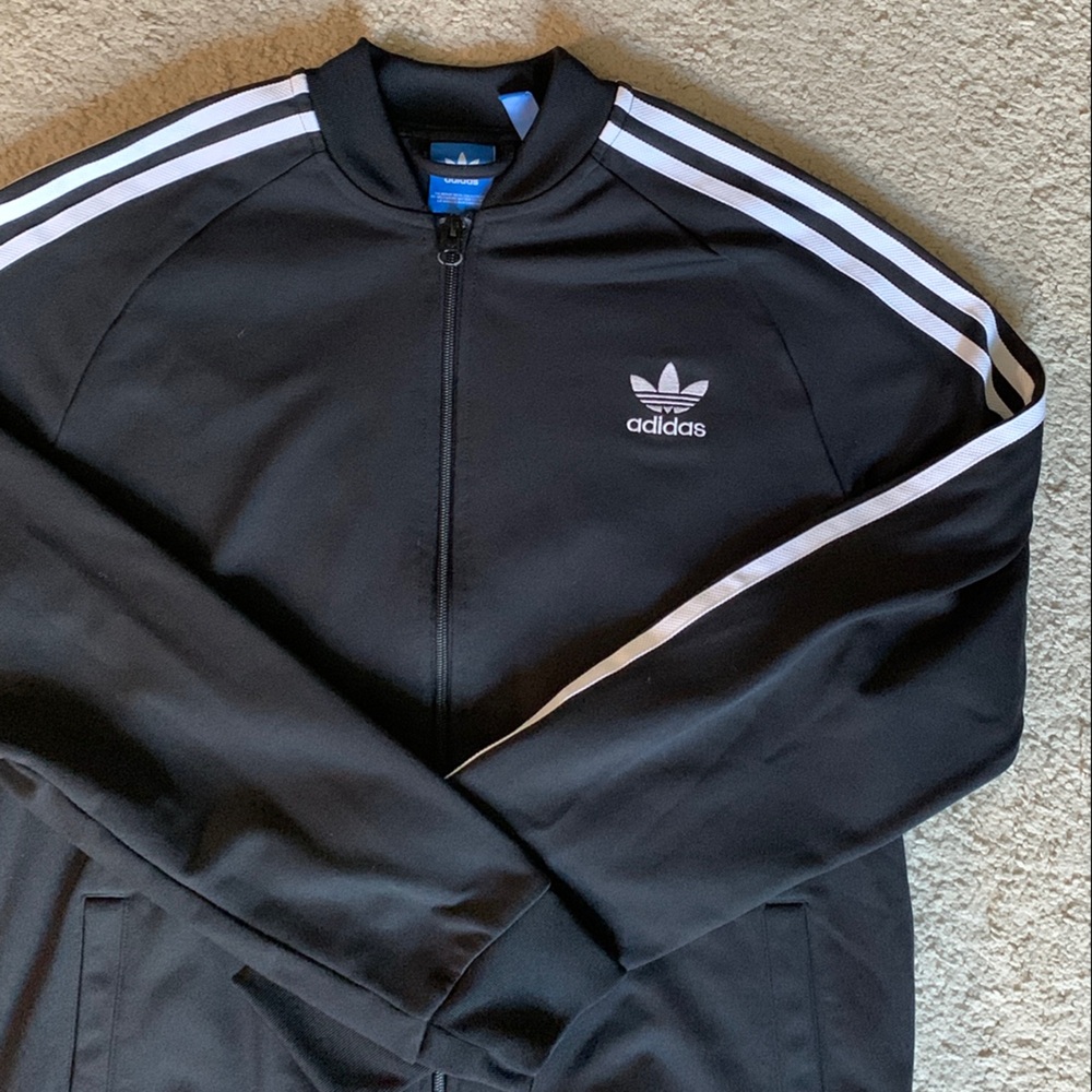 Adidas Black and White Track Jacket